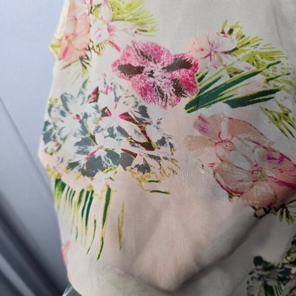 H&M Sheer Floral Button-Down Sleeveless Blouse Size 12 Fairy core Cottage Core - Picture 5 of 6